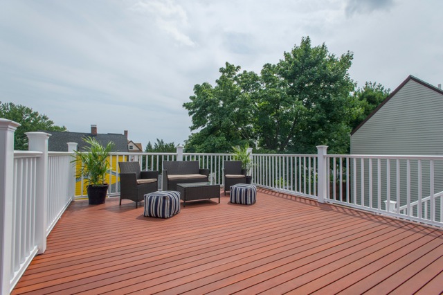 Finished rooftop deck
