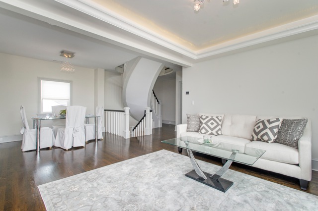 Finished living and dining room